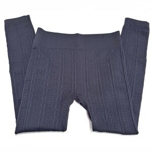Shosho Fleece Lined Leggings in Dark Gray Size Small Medium Knit-Effect